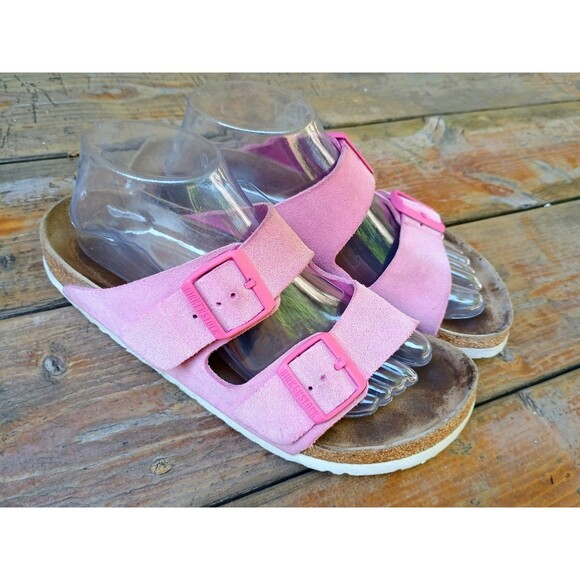 Birkenstock Shoes - Birkenstock Arizona Womens 40 Sandals Pink Suede Soft Footbed US Women's 9